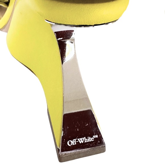 Off-White Virgil Abloh Yellow Jug Wedge Heel Leather Sandals Size EUR 39, US 9 - Picture 8 of 17